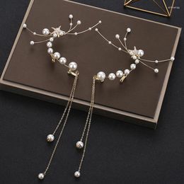 Backs Earrings Handmade Pearls Without Pierced Tassel Ear Clip Retro Fashion Bride Wedding Dress Po Accessories