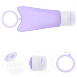 Storage Bottles Silica Gel Bottle Refillable Purple Shampoo Dispenser Makeup Subpackaging Travel Containers Lotion Body Wash