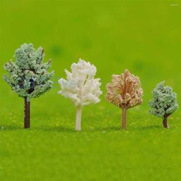 Decorative Flowers 5Pcs Train Artificial Miniature Tree Plastic Model Scenery Railroad Decoration Building Landscape Accessories 2.3cm 3.5cm