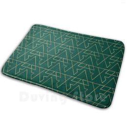 Carpets Art Deco Geometric Decoration Green Design Carpet Mat Rug Cushion Soft Non - Slip 24 Karat Sparkly