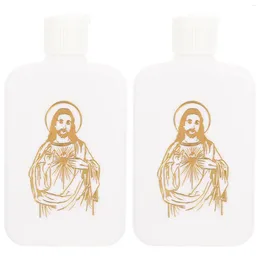 Storage Bags 2 Pcs Holy Water Bottle Plastic Pitcher Empty Bottles Small Wedding Catholic Refillable