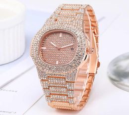 Wristwatches Square star sky water English full diamond calendar steel belt women039s Watch AKX67945152