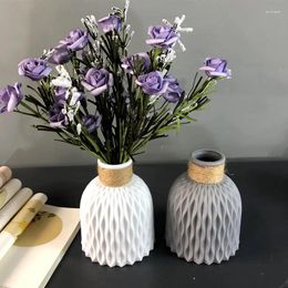 Vases Modern Water Ripple Plastic Vase Wave Flower Pot Arrangement Nordic Style Dried Home Living Room Desktop Decoration