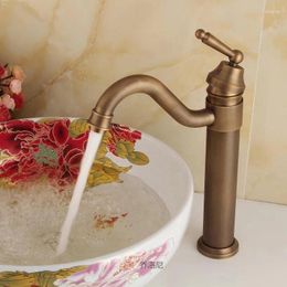 Bathroom Sink Faucets Vidric Antique Brass Kitchen Faucet Free Hose Basin And Cold Mixer Copper Tall Long 360 Rotatable