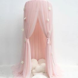 Mosquito Net Hanging Tent Star Decoration Baby Bed Crib Canopy Tulle Curtains for Bedroom Play House Tent for Children Kids Room 240328