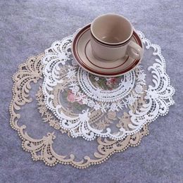 Table Mats European Style Lace Flower Placemat Dining Coasters Anti-scald Embroidery Craft Creative Ancient Pads Pography Props