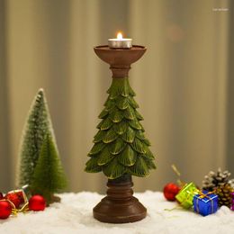 Candle Holders Vintage Christmas Tree Holder Decoration Home Living Room Crafts Resin