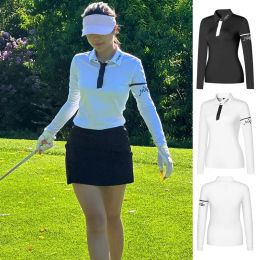 Caps Winter New Golf Women's Long Sleeve Jersey Elastic Slim Fit Quick Drying Breathable Fashion Outdoor Leisure Sports Tshirt