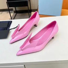 High-end Concise Women's High Heels Summer New Shallow Mouth Design Pointed Toe Female Pumps Unique Upper Decor Genuine Leather Material Single Shoes