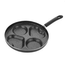 Pans 4 Cup Egg Frying Pan Pancake Maker 2 Heart Shape And Round Cookware Skillet Omelette For Restaurants Household