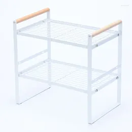 Kitchen Storage 2 Tier Cabinet Counter Shelf Organiser Racks Expandable Stackable For Bathroom Desktop Household