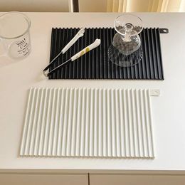 Table Mats Simple Silicone Drain Mat Kitchen Pot Desktop Insulation Dining Easy To Clean Non Slip Fixed
