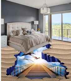 Wallpapers Blue Sky 3D Stereoscopic Wallpaper Floor Custom Po Home Decoration
