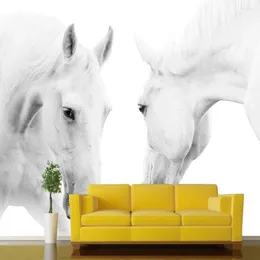 Wallpapers Milofi Custom Large Wallpaper Mural White Horse Pography Background Wall Decorative Painting