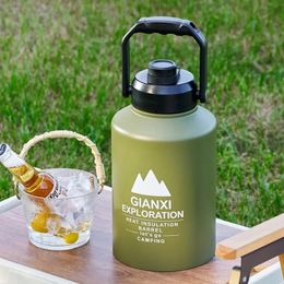 GIANXI Outdoor Thermos With Lift Hands Stainless Steel Heat Insula Thermos Bottle Large-capacity Portable Thermal Water Bottle 240325