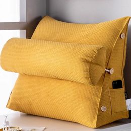 Pillow Nap Artifact Solid Color Triangle Sofa Nordic Bay Window Waist Office Removable And Washable