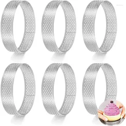 Baking Moulds LMETJMA Stainless Steel Tart Ring Perforated Cake Mousse Round Pastry Mould Dessert Tools JT147