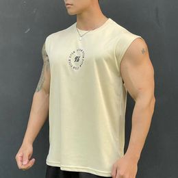 summertime Mens vest casual sports T-shirt Fitness training Tank top Gym t-shirt man quick-dry Mens clothing Top 240402