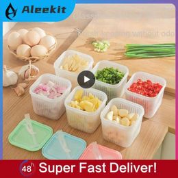 Storage Bottles Plastic Freezing Box Removable Fruit Vegetable Drain Crisper Kitchen Containers Waterproof Case Sealed