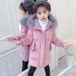 Down Coat Girls Winter Jackets Fashion Long Embroidered Clothes Padded For Little 2024 11 Years
