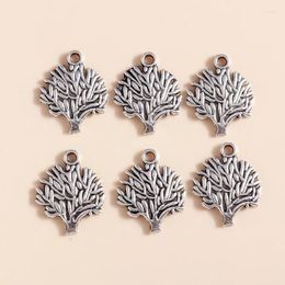 Charms 30pcs 20 16mm Tibetan Silver Color Alloy Tree Pendants For DIY Antique Jewelry Making Accessories Handmade Craft