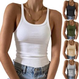 Camisoles & Tanks Active Tops For Women Women's PU Leather Neck Sleeveless Solid Camisole Crop Tank Top Swim