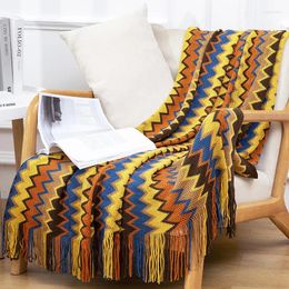 Blankets SEIKANO Boho Blanket For Sofa Bed Geometry Ethnic Cover Slipcover Throw Hand Knit Tapestry Rug Home Decorative