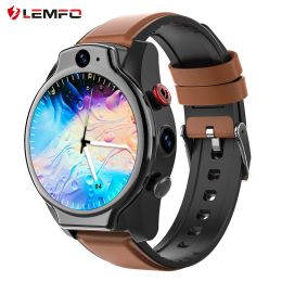 Watches LEMFO LEM14 Smart Watch 4G SIM Card Android 10 Face ID 4G 64G 5ATM Waterproof 1100 mAh Battery Dual Camera GPS Smartwatch