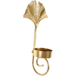 Candle Holders Leaf Holder Wall Candles Stands Sticks Metal Mounted Wall-mounted Decorative Candlestick