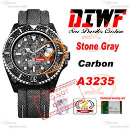 Sea Dweller Ocean Stone Grey A3235 Automatic Mens Watch 43mm DIWF V3 Grey White Dial Nylon Strap Super Edition Same Serial Card Puretime Reloj Hombre PTRX