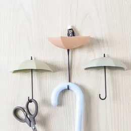 Hooks Creative Umbrella Shape Hook Seamless Dormitory Bedroom Door Hangers Key Towel Cap Coat Rack Wall Decoration