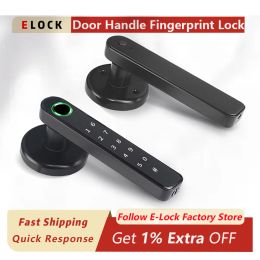 Lock Door Handle Fingerprint Lock Smart Door Lock Fingerprint Electronic Digital Locker Password Keyless Security Door Handle Home