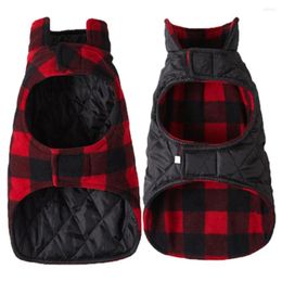 Dog Apparel Coat Plaid Adjustable Thickened Double-sided Vest Windproof Warm Winter Jacket For Small Medium Large Dogs