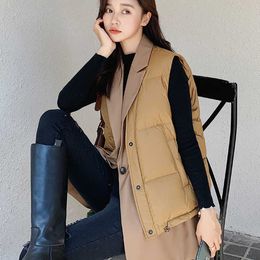 Wholesale Korean v Neck Custom Plus Size Two Piece Suit Puffer Vest Set Women Waistcoat Spring Down Sleeveless