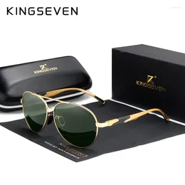 Sunglasses KINGSEVEN Brand Design Aluminum Men's Polarized High Definition Lens Driving Mirror Sun Glasses Women Gafas De Sol