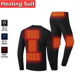 Hunting Jackets Intelligent Temperature Heating Suit Winter USB Electric Heated Underwear Women And Men Thermal Set Heater Clothes