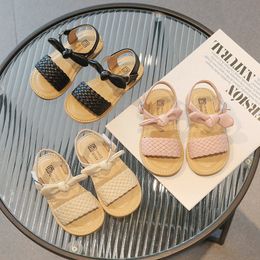 Детские сандалии детская обувь розовая плетение девочек дизайнерские детские черные коричневые малыши младенцы детская пустынная обувь 56zw#