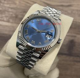 2022 Clean Factory watch 904L 41mm Stainless Steel Automatic 3235 Movement Blue roma dial Men WatchES Jubilee Fluted Bezel Men035940060