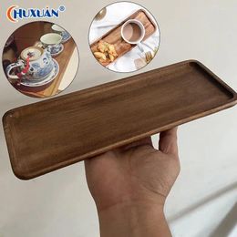 Tea Trays Creative Wood Coffee Tray Rectangular Food Cup Kitchen Decorative Dessert Candy Bamboo Gongfu