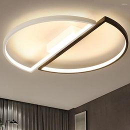 Ceiling Lights Nordic Modern LED 42W 52W Simple Semicircle Lamp Fixture For Room Living Decor AC85-265V