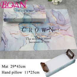 Dryers Bqan 1set Pu Genuine Leather Hand Rest Pillow Hand Cushion Pillow Nail Art Stand Arm Rest Table New Hand Rest for Nail Salon