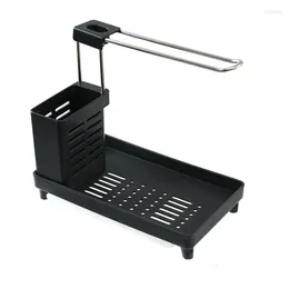 Kitchen Storage 1 PCS Bathroom Organiser Accessories With Drip Tray Towel Holder For Sponge Brushes And