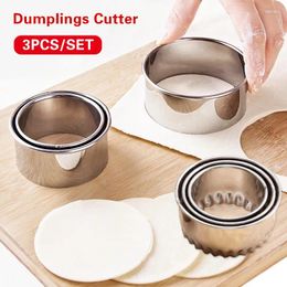 Baking Tools 3Pcs Stainless Steel Dough Cutter Dumplings Molds Round Cookie Biscuit Cutters Circle Pastry Ring