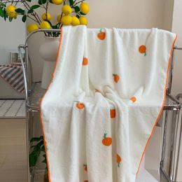 Blankets Little Orange Coral Velvet Mother Cover Towel Bath High Density Water Absorbent Quick Dry Cleaning Face Blanket