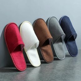 Slippers 5 Pairs Disposable El Travel Slipper Sanitary Party Home Guest Use Men Women Unisex Closed Toe Shoes Salon Homestay