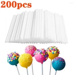 Baking Moulds 200pcs Plastic Lollipop Stick Safe White DIY Kitchen Accessories Mold Cake Chocolate Sugar Candy Lollypop Tools