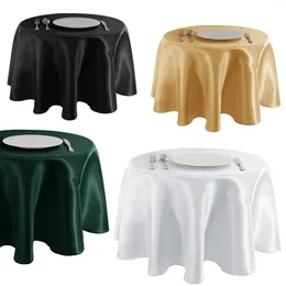 Table Cloth Round Satin Tablecloth Wedding Solid Colour Covers Birthday Christmas Party Dining Home Decor