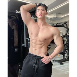 2023 Trendy New Solid Colour Casual Summer Sports Shorts Men's Cotton Fitness Quarters