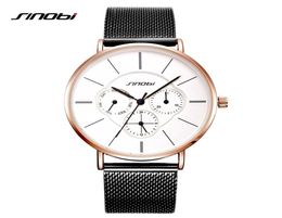 SINOBI Stylish Women Watches Golden Case Milan Mesh Casual Ladies Quartz Watch Gift Fashion Clock Calendar relogio feminino2746986