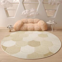 Carpets Modern Luxury Round For Living Room French Style Bedroom Decor Carpet Cream Colour Bedside Rug Large Area Study Floor Mat